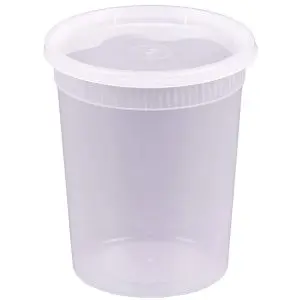 64 & 86 Oz Big Plastic Deli Food Storage Containers Lids Soup Freezer  Microwave