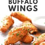 Air fryer buffalo wings with chives.