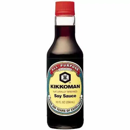 Soy sauce in bottle.