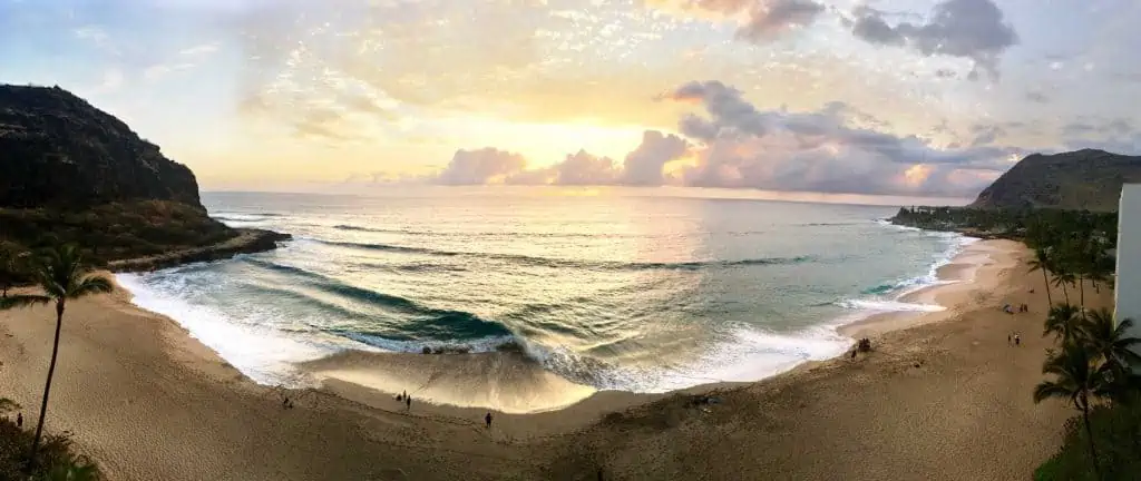 Beach at sunset. 