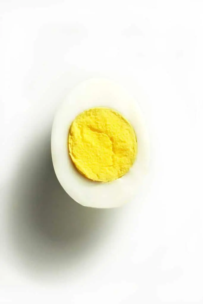 Half of a hard-boiled egg.