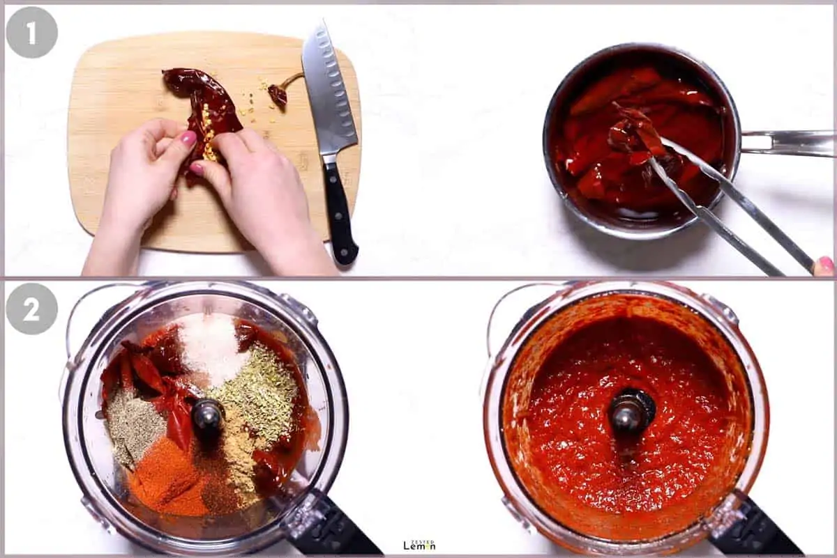 Step by step instructions to prep Birria. 