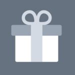 White and grey present icon. 