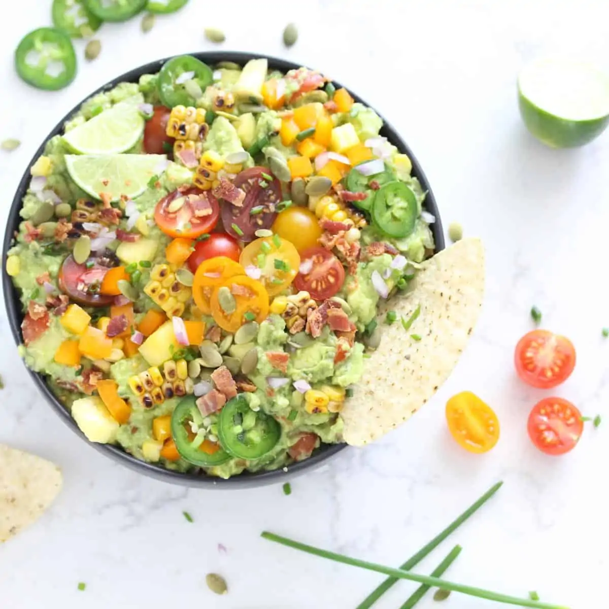 Fruit and Veggie Loaded Guacamole