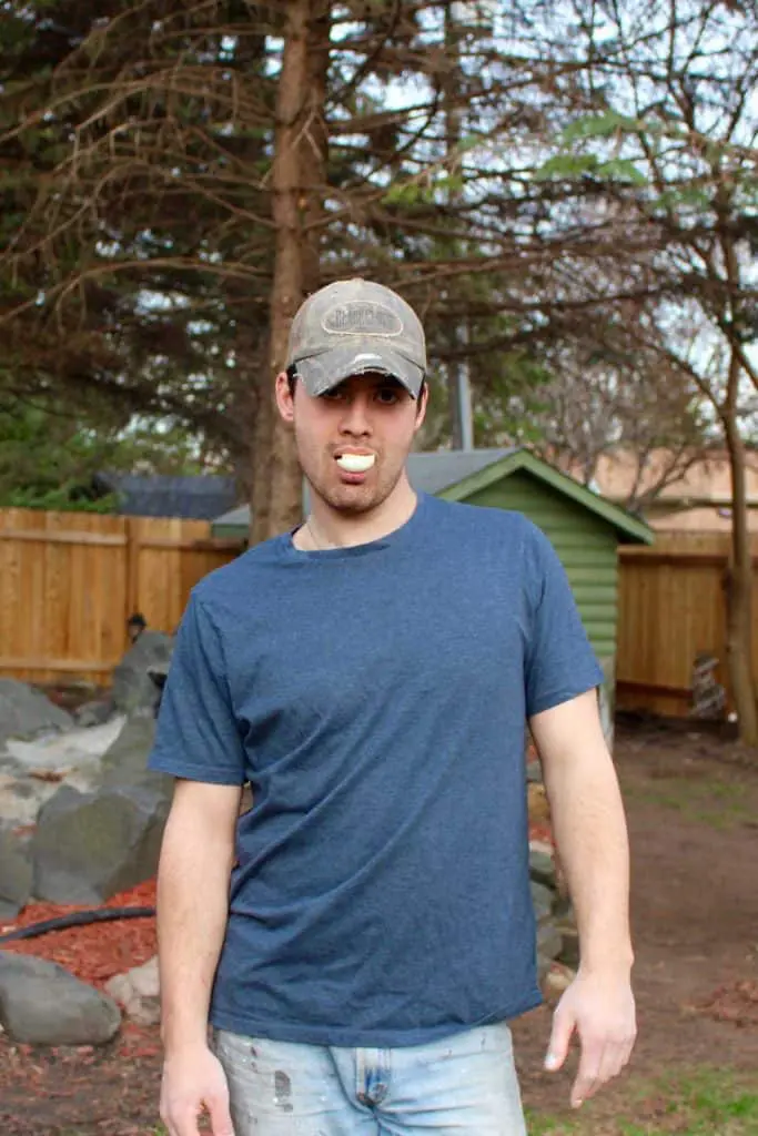 Man seductively eating hard boiled egg.