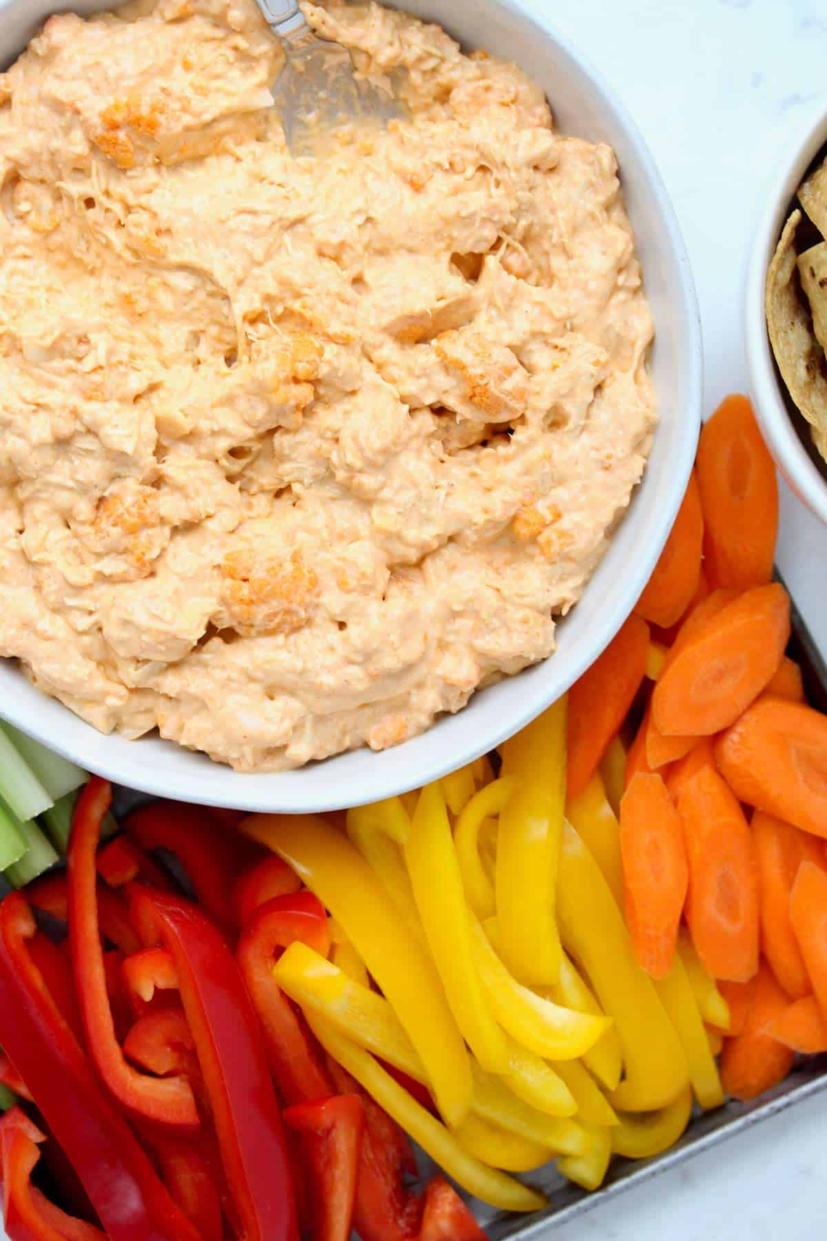 Healthy Buffalo Chicken Cauliflower Dip Zested Lemon