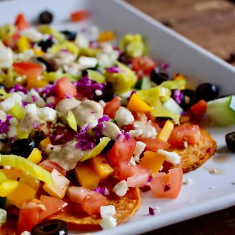 Mediterranean Sweet Potato Nachos