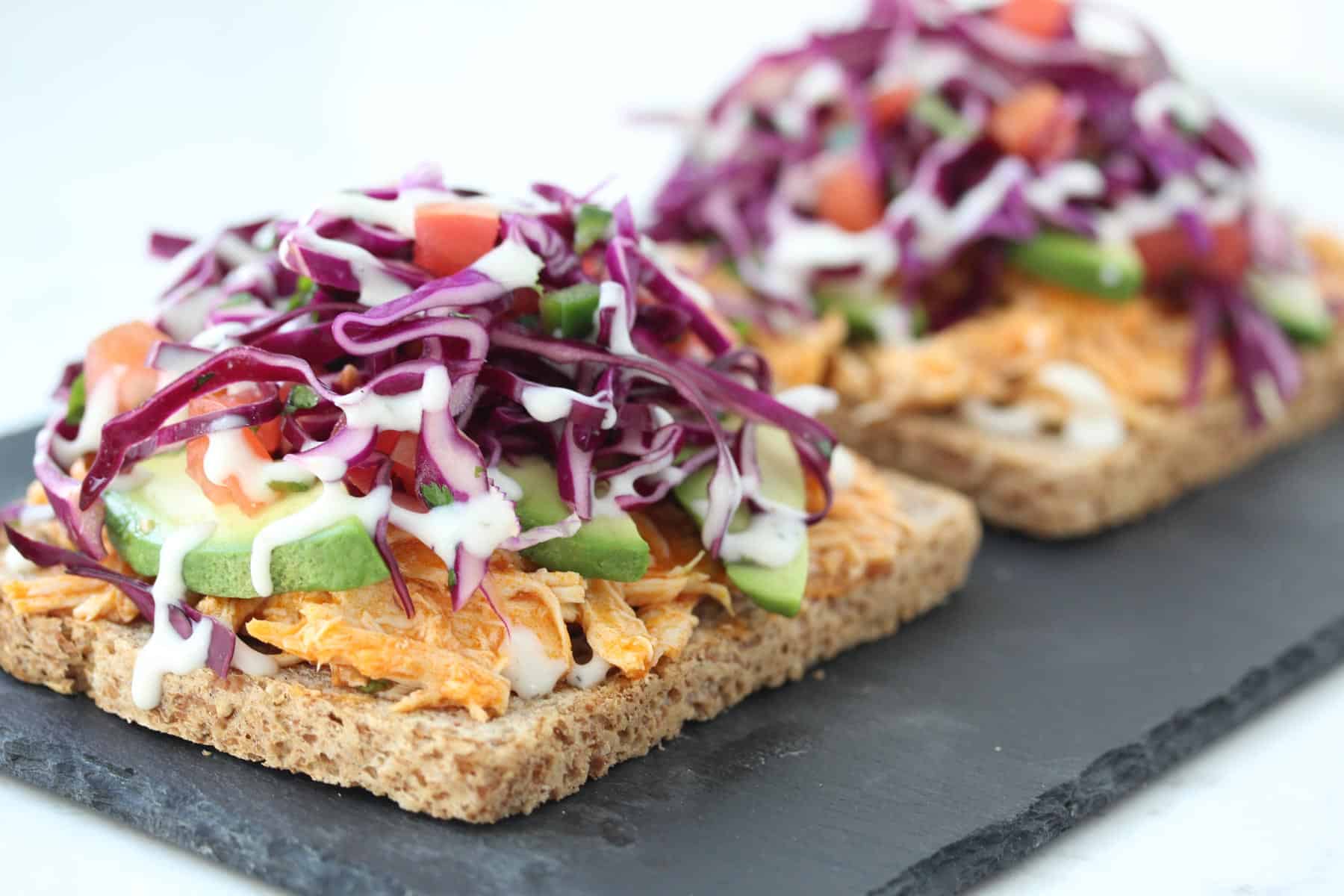 Open-Face Buffalo Chicken Sandwich - Zested Lemon