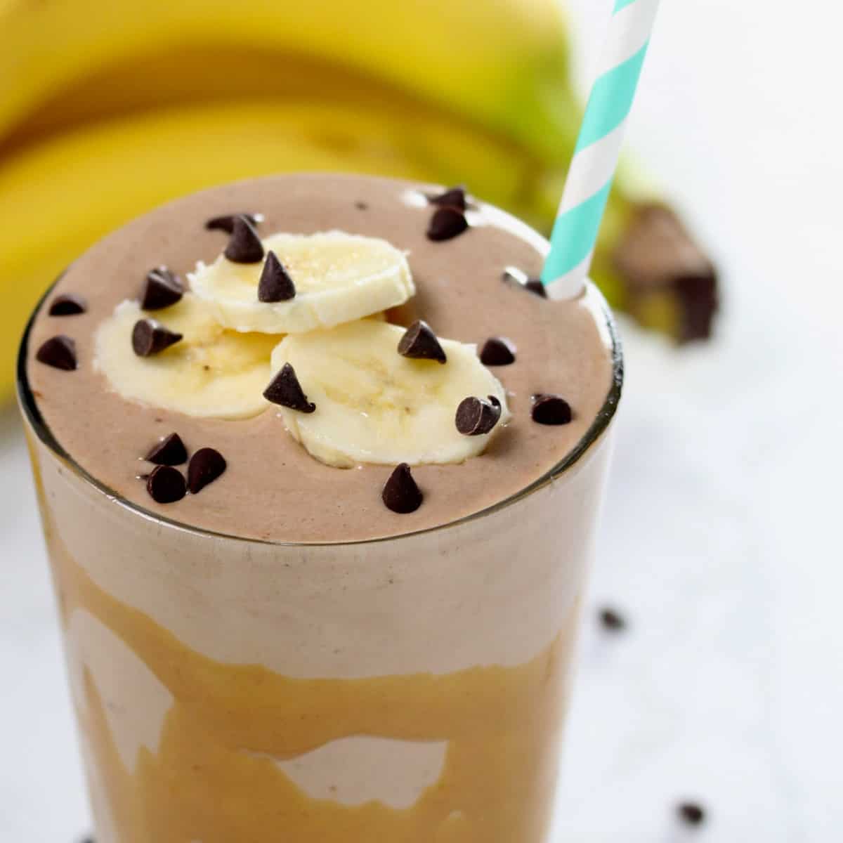 Peanut Butter Chocolate Banana Protein Smoothie