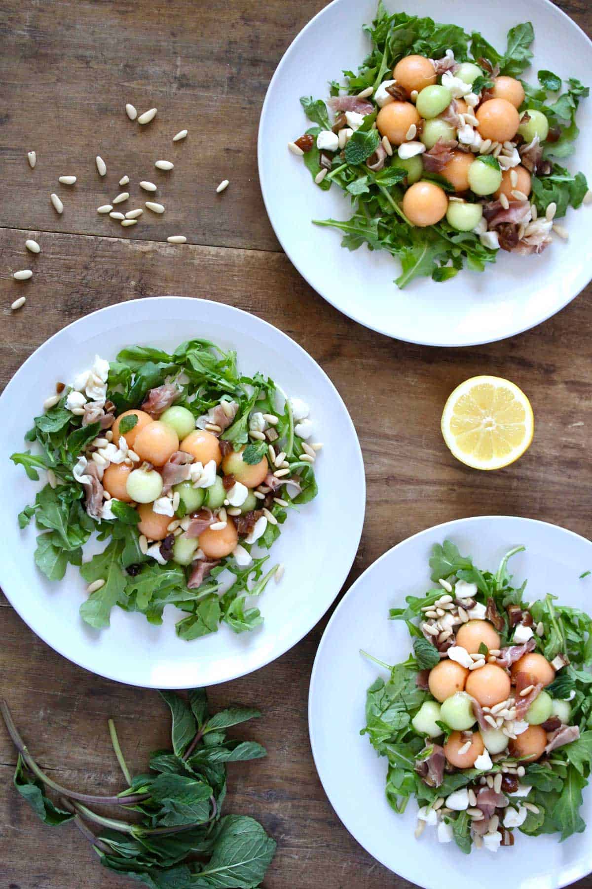 Prosciutto Melon Ball Salad - Zested Lemon