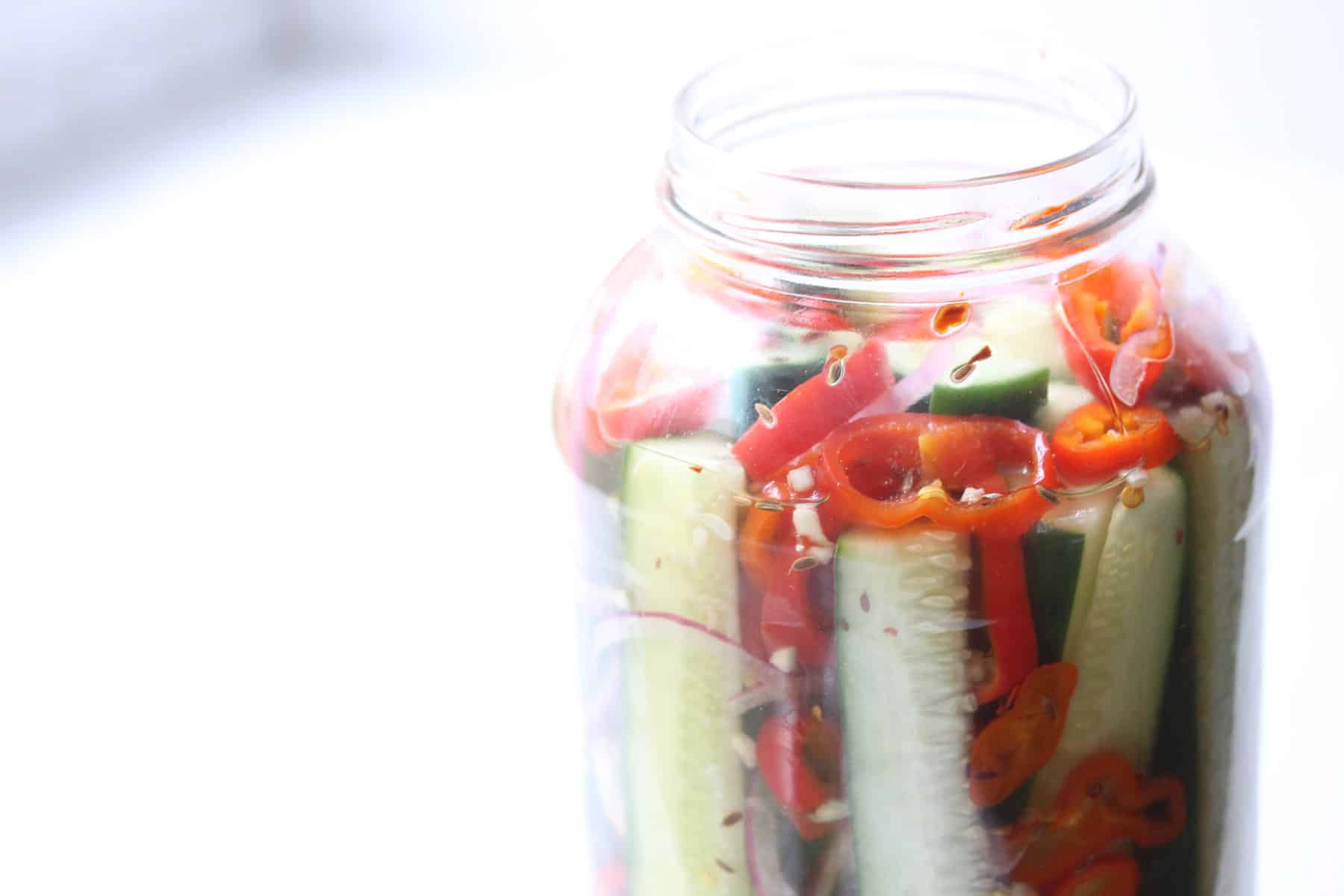 Homemade Spicy Garlic Dill Pickles Zested Lemon