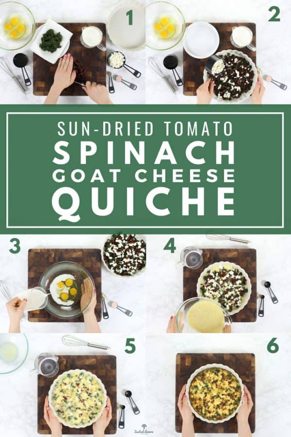 Tomato Spinach & Goat Cheese Crustless Quiche Zested Lemon